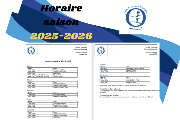 Horaire 2025-2026